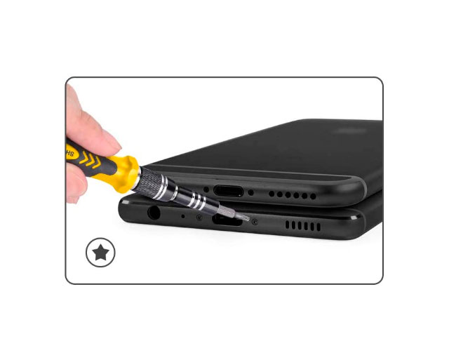 122-i-1 reparationskit til PC, bærbar, mobil - Gul/Sort