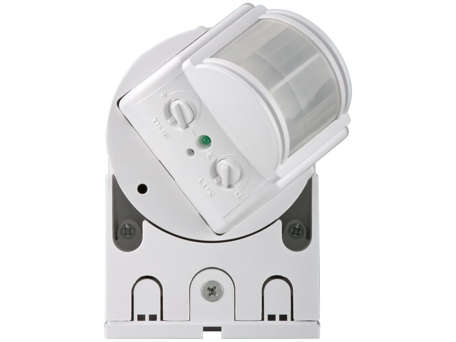 PIR bevægelsessensor - 230V/1200W 180° væg, LED ready, Hvid