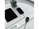Stikdåse - 5 x CEE7/3 hun, USB-A+C, m. kontakt, Hvid (1,5m)