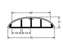 Gulv-kabelkanal - 75x17mm, Sort (2m)