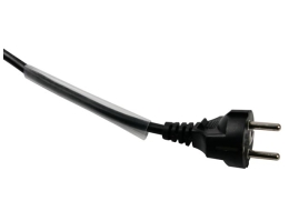 Stikdåse - 4 x CEE7/3 hun, m. krympeflex, Sort (1,5m)