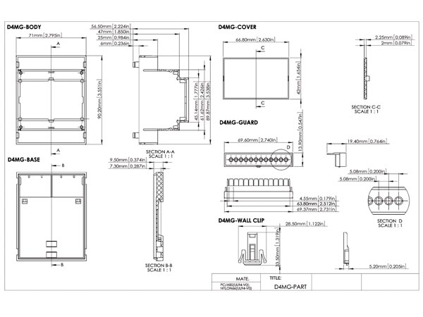 DIN-skinne Modulboks - 4 moduler