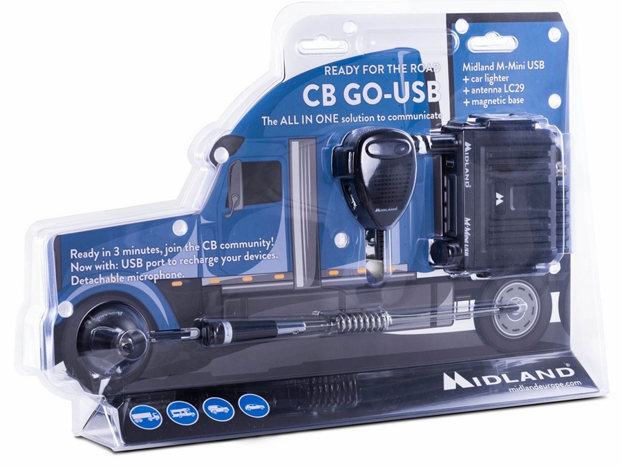 M-MINI USB sæt - Mini walkie-talkie m. antenne, 40 kanaler