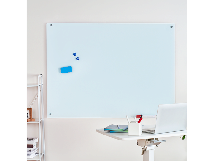 Magnetisk glas whiteboard - vægmont., rammeløs (120 x 90cm)