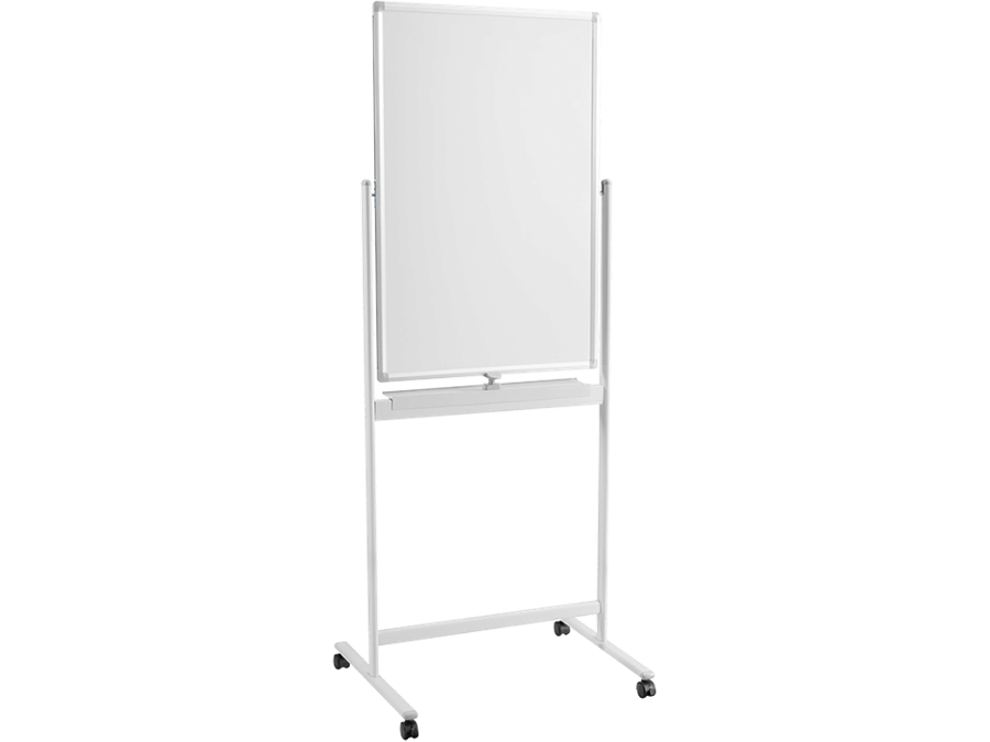 Magnetisk whiteboard - 2-sidet, alu.ramme, hjul (60 x 90cm)