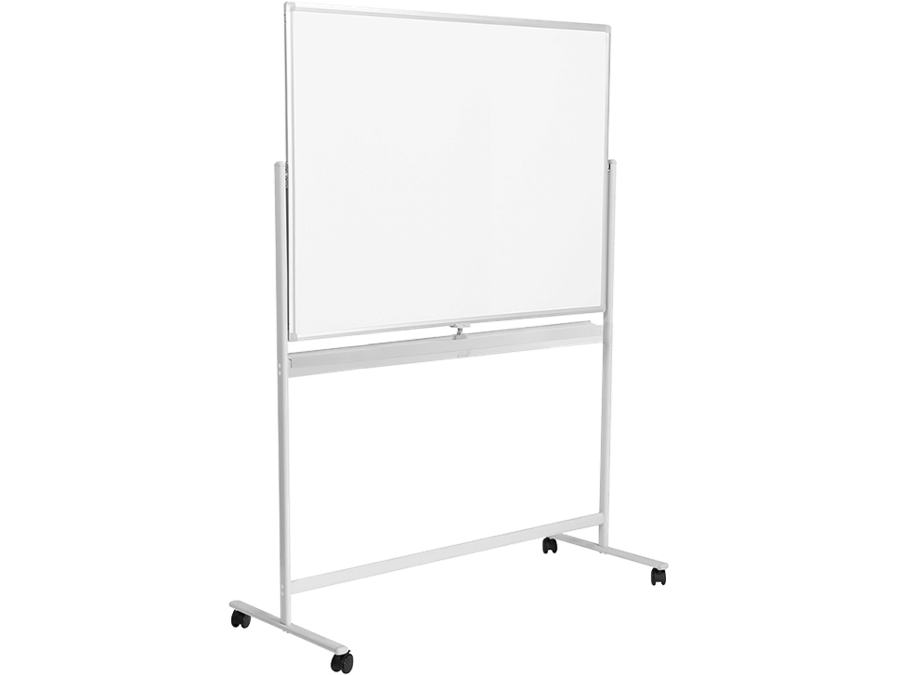 Magnetisk whiteboard - 2-sidet, alu.ramme, hjul (120 x 80cm)