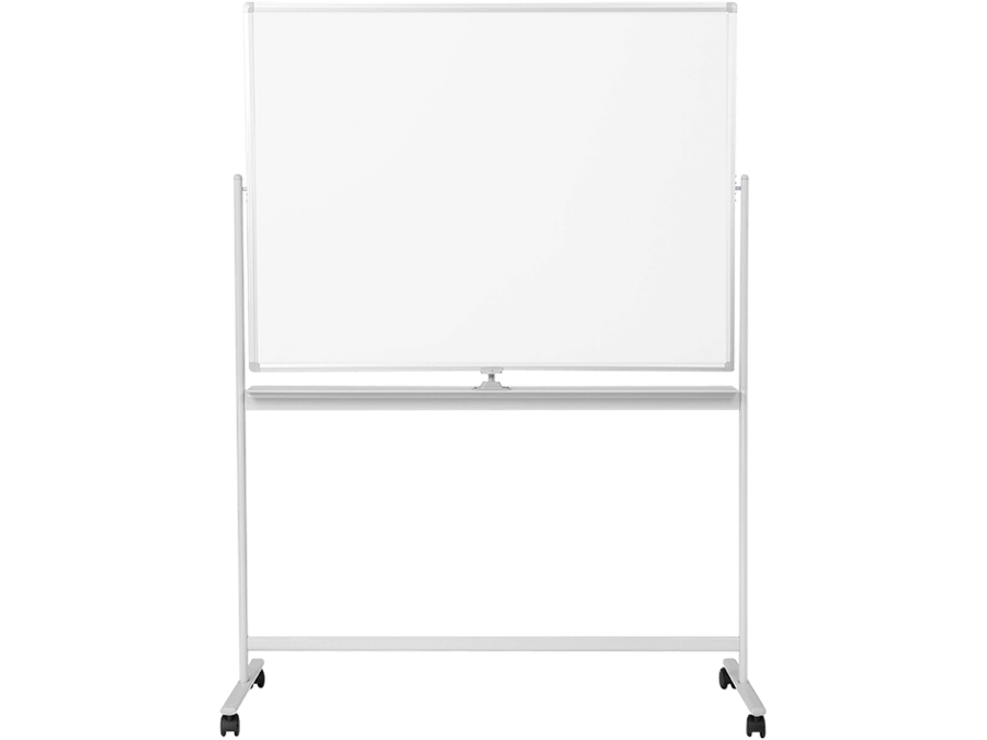 Magnetisk whiteboard - 2-sidet, alu.ramme, hjul (120 x 80cm)