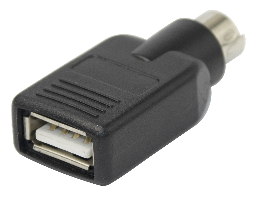 USB 2.0 adapter - A hun til PS/2 han, Sort (tastatur/mus)