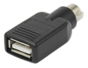 USB 2.0 adapter - A hun til PS/2 han, Sort (tastatur/mus)