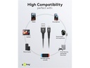USB-A til Lightning Supersoft PD Tekstilkabel, 3A, Sort (2m)