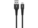 USB-A til Lightning Supersoft PD Tekstilkabel, 3A, Sort (2m)