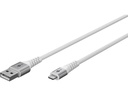 USB-A til Lightning Supersoft PD Tekstilkabel, 3A, Hvid (1m)