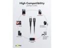 USB-C til Lightning Supersoft PD Tekstilkabel, 3A, Sort (3m)
