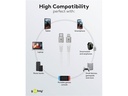 USB-C til Lightning Supersoft PD Tekstilkabel, 3A, Hvid (3m)