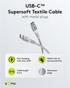 USB-C™ til USB-C™ Supersoft PD Tekstilkabel, 3A, Hvid (0,5m)