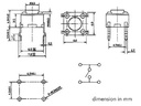 TACT mikrotrykkontakt - 6x6mm, H=4,3mm, 1,6N