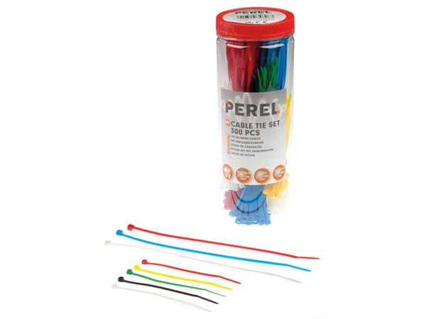 Kabelstrips sortiment - Flere farver (300 stk.)