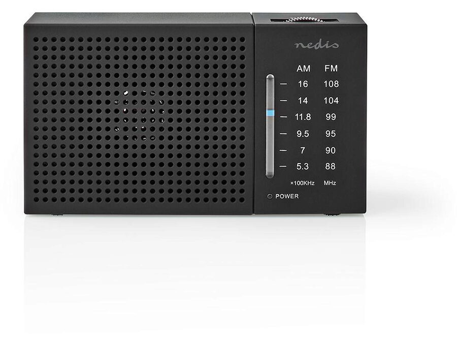 Bærbar FM-radio - AM/FM, Batteri, Analog, Sort