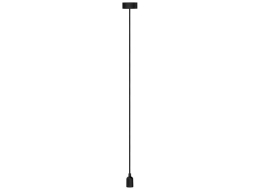 Stofledning m. E27 fatning og baldakin - Sort (1,4m)