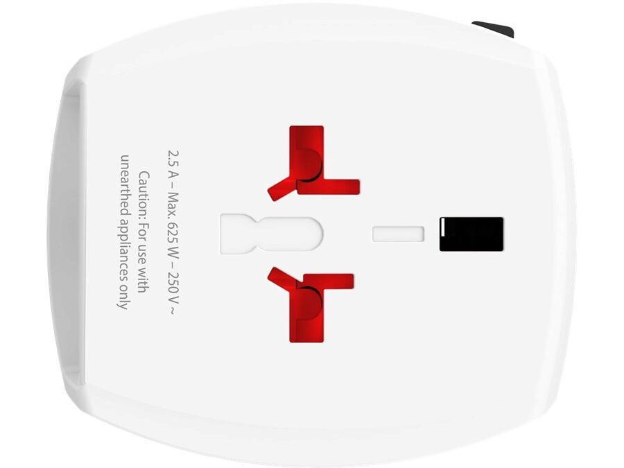 Rejseadapter MUV USB, Verden - 1xUSB-A, 1xUSB-C (3A)