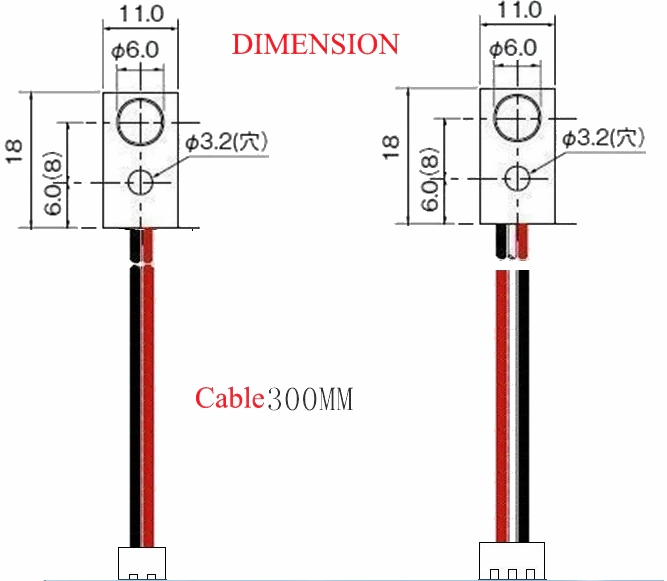IR brudstrålesensor - 5Vdc, 3mm IR LED, NO (2 dele)
