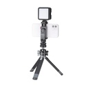 Smartphone holder m. mikrofon-mount, 1/4" tripod-gevind Sort
