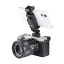 Smartphone holder m. mikrofon-mount, 1/4" tripod-gevind Sort