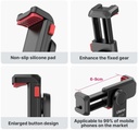 Smartphone holder m. mikrofon-mount, 1/4" tripod-gevind Sort