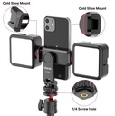 Smartphone holder m. mikrofon-mount, 1/4" tripod-gevind Sort