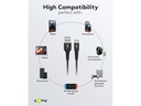 USB-C™ til USB-A Supersoft PD Tekstilkabel, 3A, Sort (0,5)