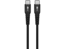 USB-C™ til USB-C™ Supersoft PD Tekstilkabel, 3A, Sort (1m)