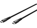USB-C™ til USB-C™ Supersoft PD Tekstilkabel, 3A, Sort (1m)