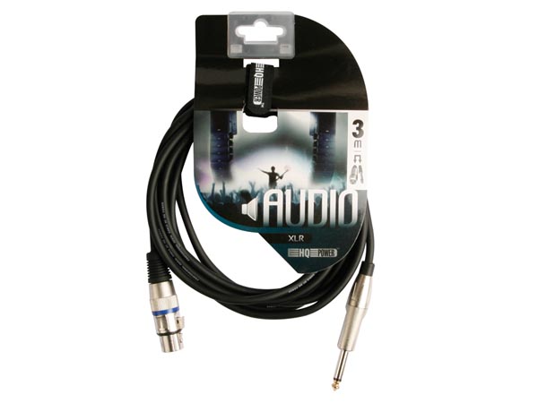 XLR kabel - XLR hun til 6,35mm mono JACK han (3m)