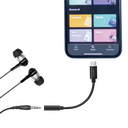 Lydadapter - USB-C han til 4P 3,5mm JACK hun, Sort (13cm)