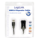 USB 2.0 forlænger repeaterkabel - A han til A hun, Sort (5m)