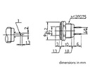 Mini trykkontakt - OFF-(ON) 1A / 250V, Sort