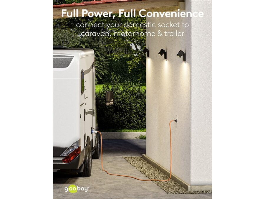 CEE camping adapter - CEE 7/7 E/F han til 3P CEE hun (5m)