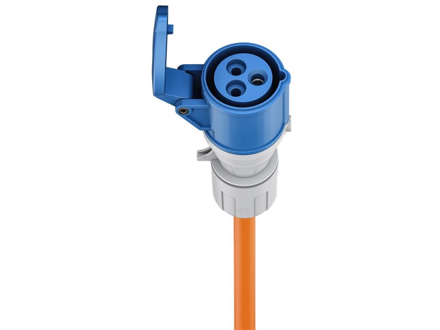 CEE camping adapter - CEE 7/7 E/F han til 3P CEE hun (5m)