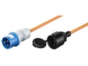 CEE camping adapter - CEE 7/3 F hun til 3P CEE han (1,5m)