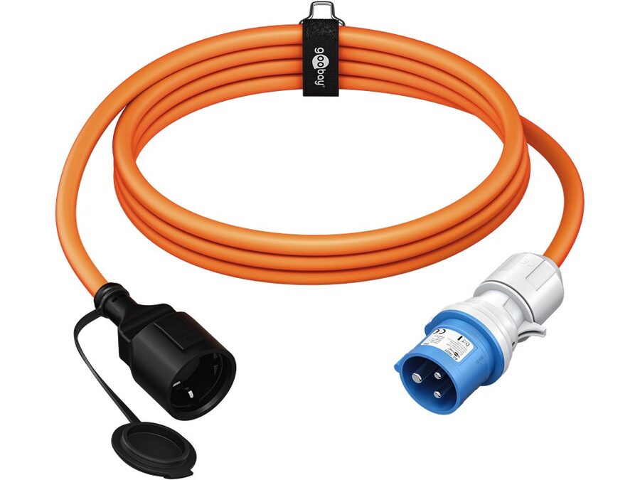 CEE camping adapter - CEE 7/3 F hun til 3P CEE han (5m)