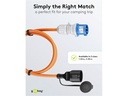 CEE camping adapter - CEE 7/3 F hun til 3P CEE han (5m)