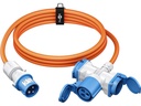 CEE adapter - CEE 3P han til CEE 3P hun + 2 x Jord (10m)