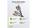 Stereo RCA(Phono) kabel, tekstilkappe (1m)