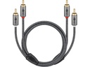 Stereo RCA(Phono) kabel, tekstilkappe (1m)