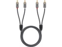 Stereo RCA(Phono) kabel, tekstilkappe (1m)