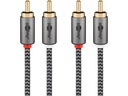 Stereo RCA(Phono) kabel, tekstilkappe (1m)