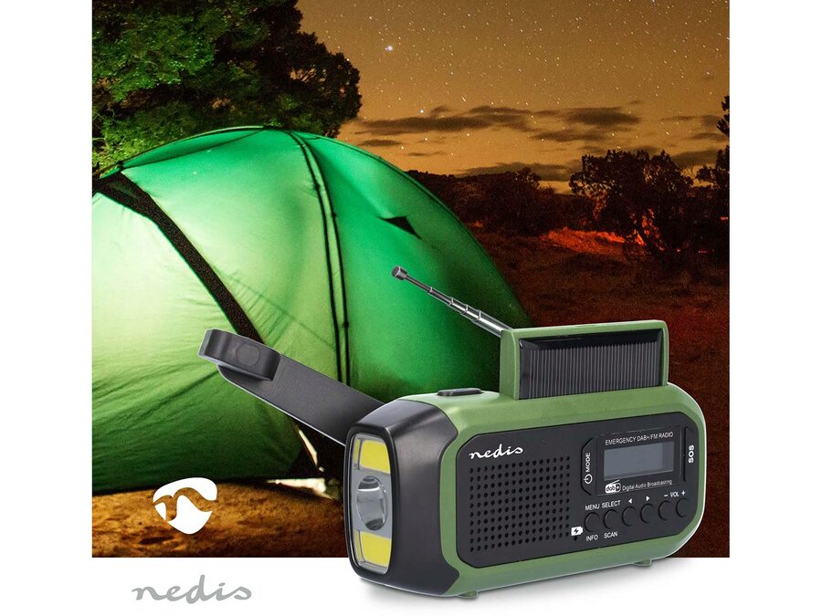Nødradio - 2500mAh, dynamo og solcelle, SOS, DAB+/FM Radio