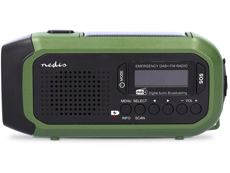 Nødradio - 2500mAh, dynamo og solcelle, SOS, DAB+/FM Radio