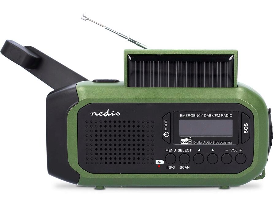 Nødradio - 2500mAh, dynamo og solcelle, SOS, DAB+/FM Radio