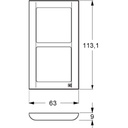 LK Fuga ramme SOFT 63 2x1m lodret - hvid